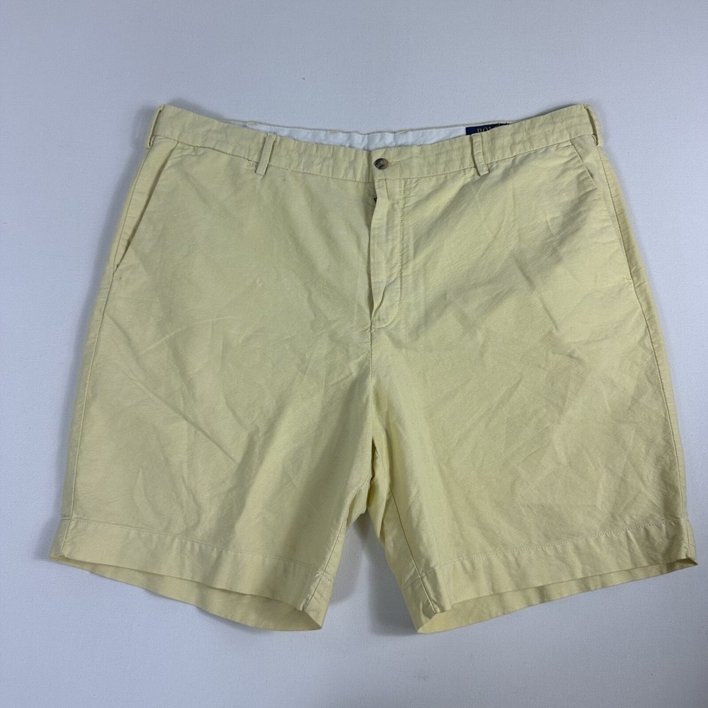 Polo Ralph Lauren Mens Chino Shorts Cotton Size 40 Yellow Classic Fit Preppy